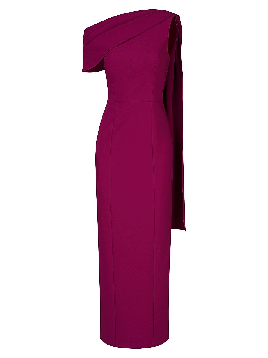 Women's Dominica Asymmetric Crepe Gown - Boysenberry - Size 14