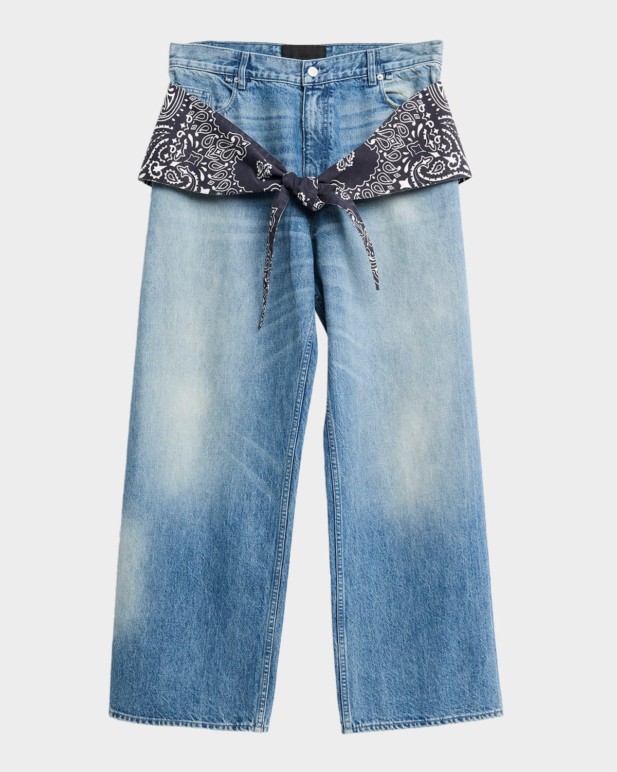 Men & apos;s Straight Baggy-Fit Bandana Tie Jeans