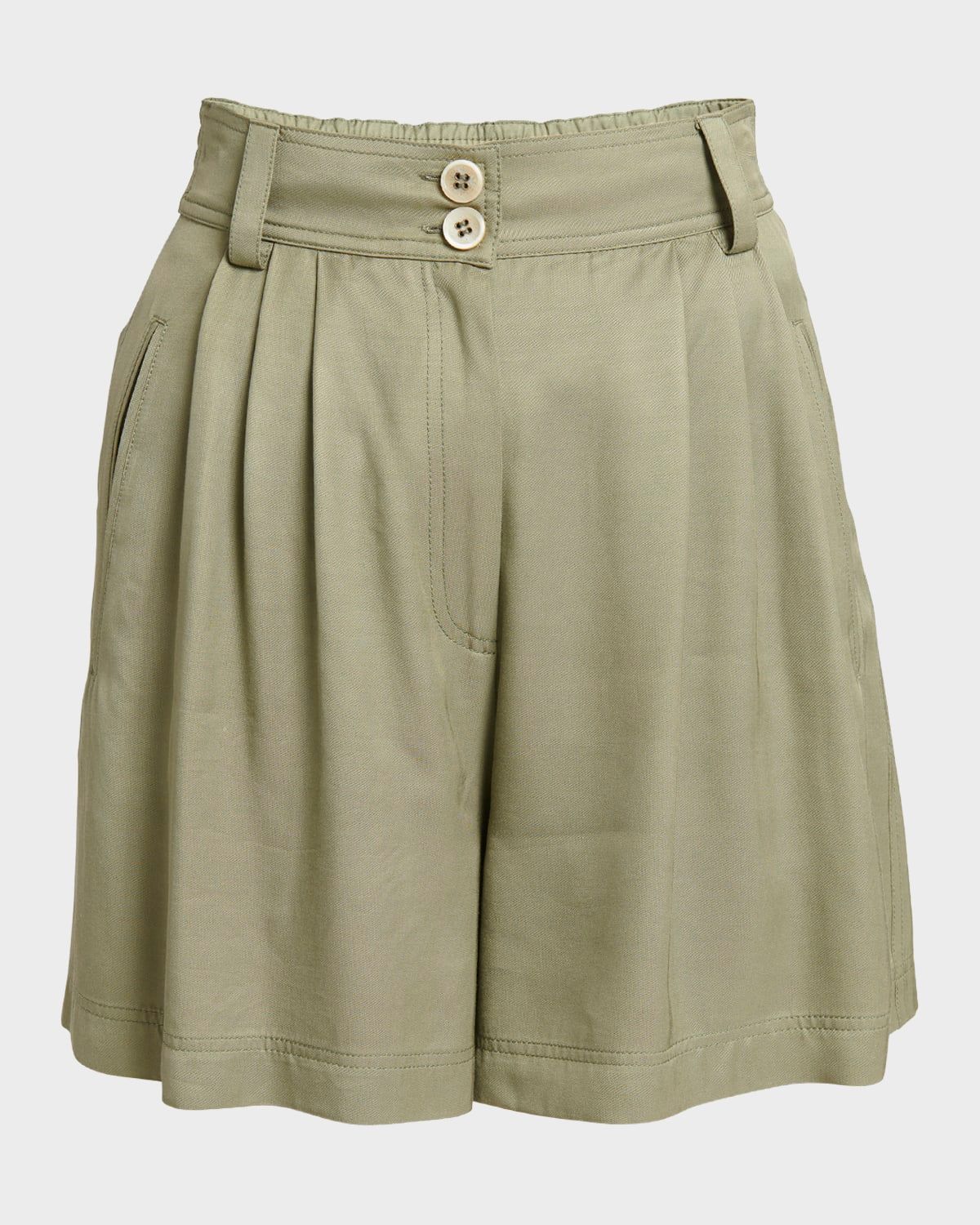 Journey Leilah Pleated Viscose-Twill Shorts