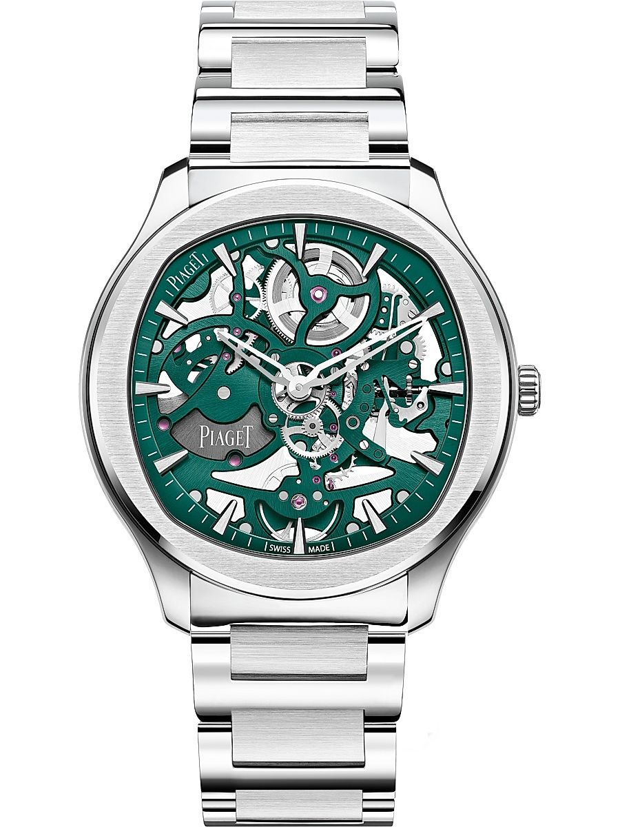 Women's Piaget Polo Stainless Steel Skeleton Watch - Green