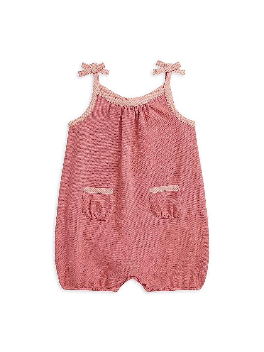 Baby Girl's Mesh Knit Bubble Romper - Desert Rose - Size 12 Months