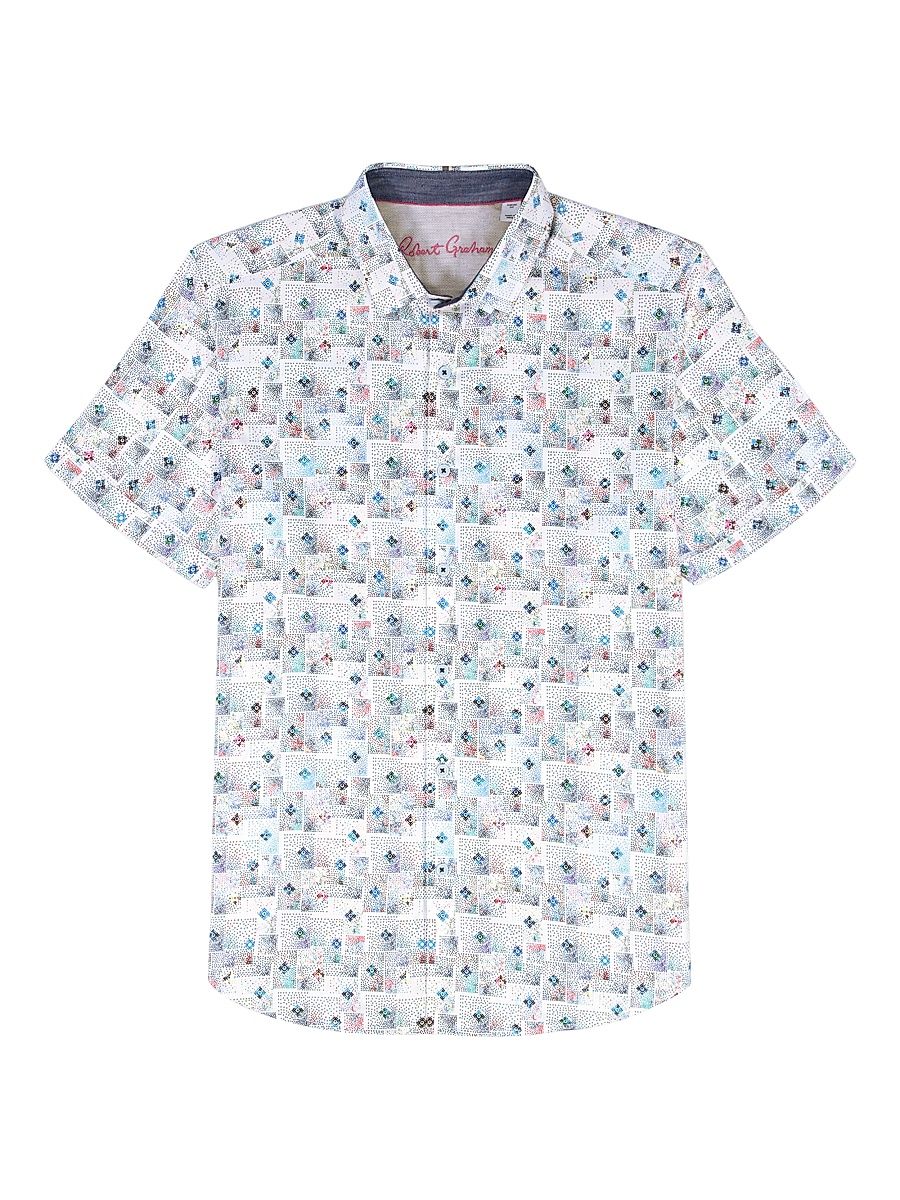 Men's Embarcadero Geometric Cotton Short-Sleeve Shirt - Size XL