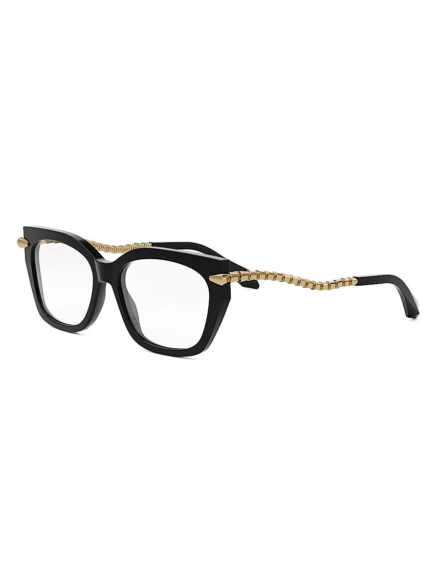 Women's Serpenti Viper 54MM Rectangular Eyeglasses - Shiny Black