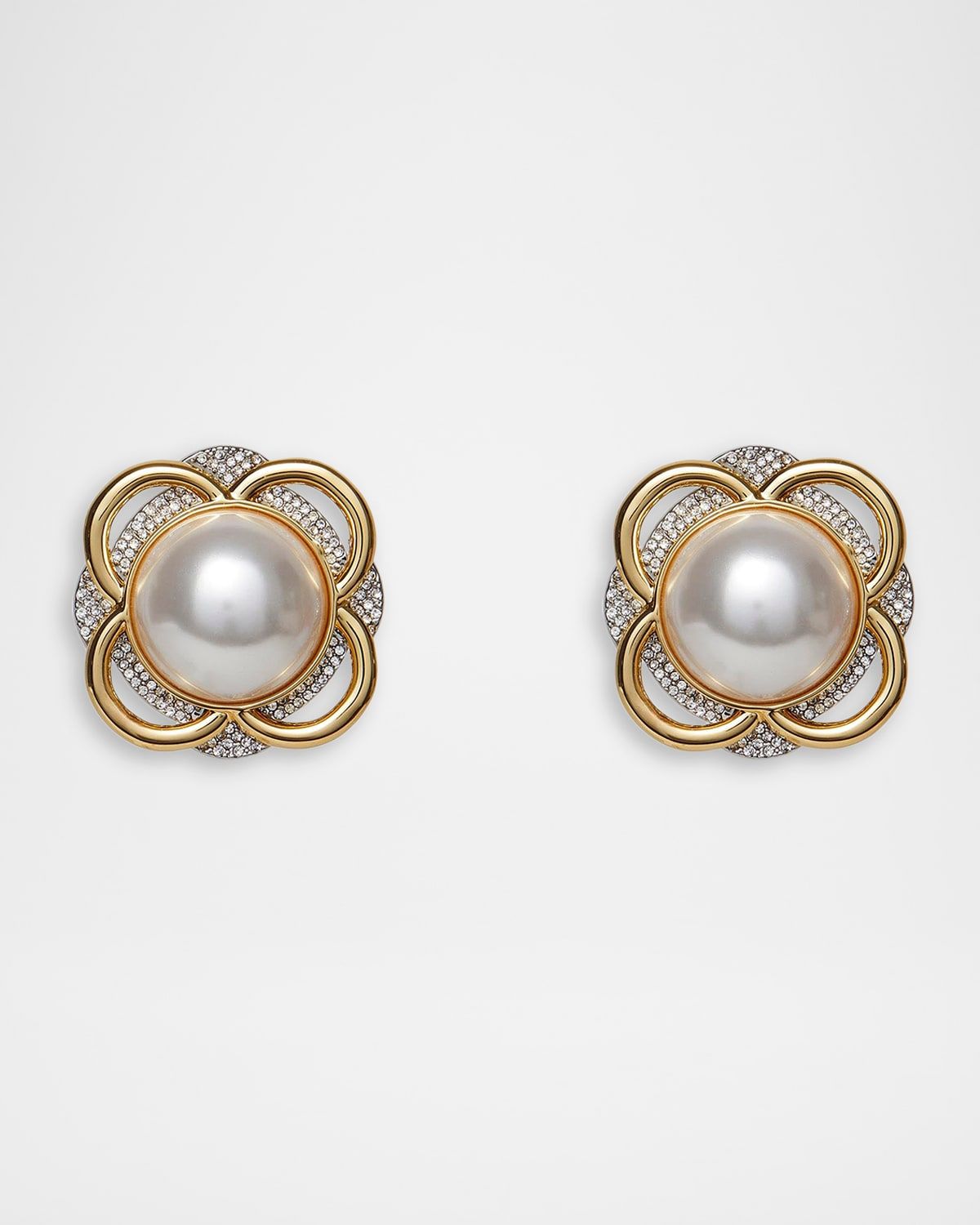 Pearly Pinball Button Earrings