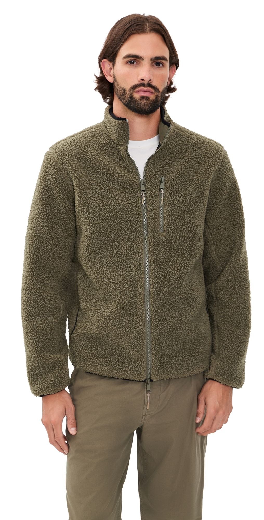 Beyond Yoga Boucle Fleece Zip Jacket Lush Olive M