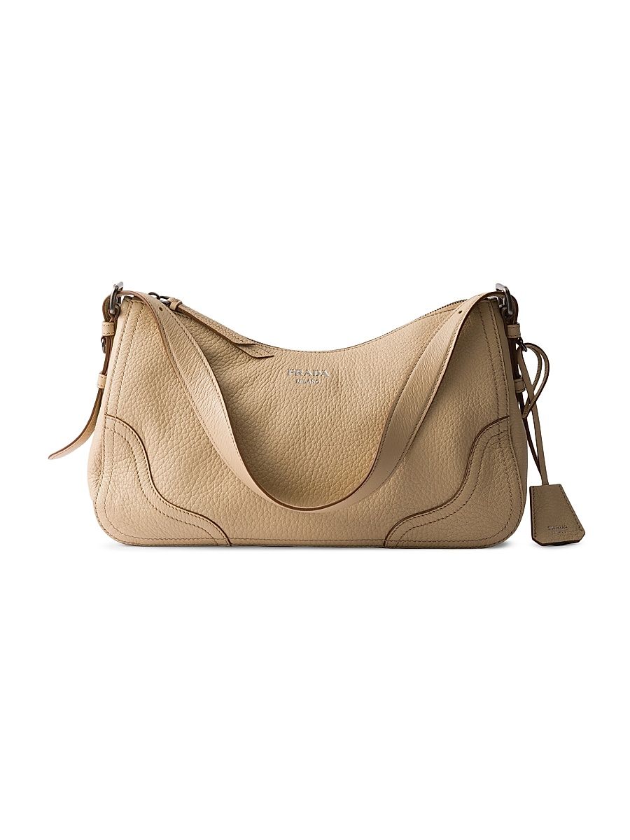 Women's Aimèe Large Leather Shoulder Bag - Beige