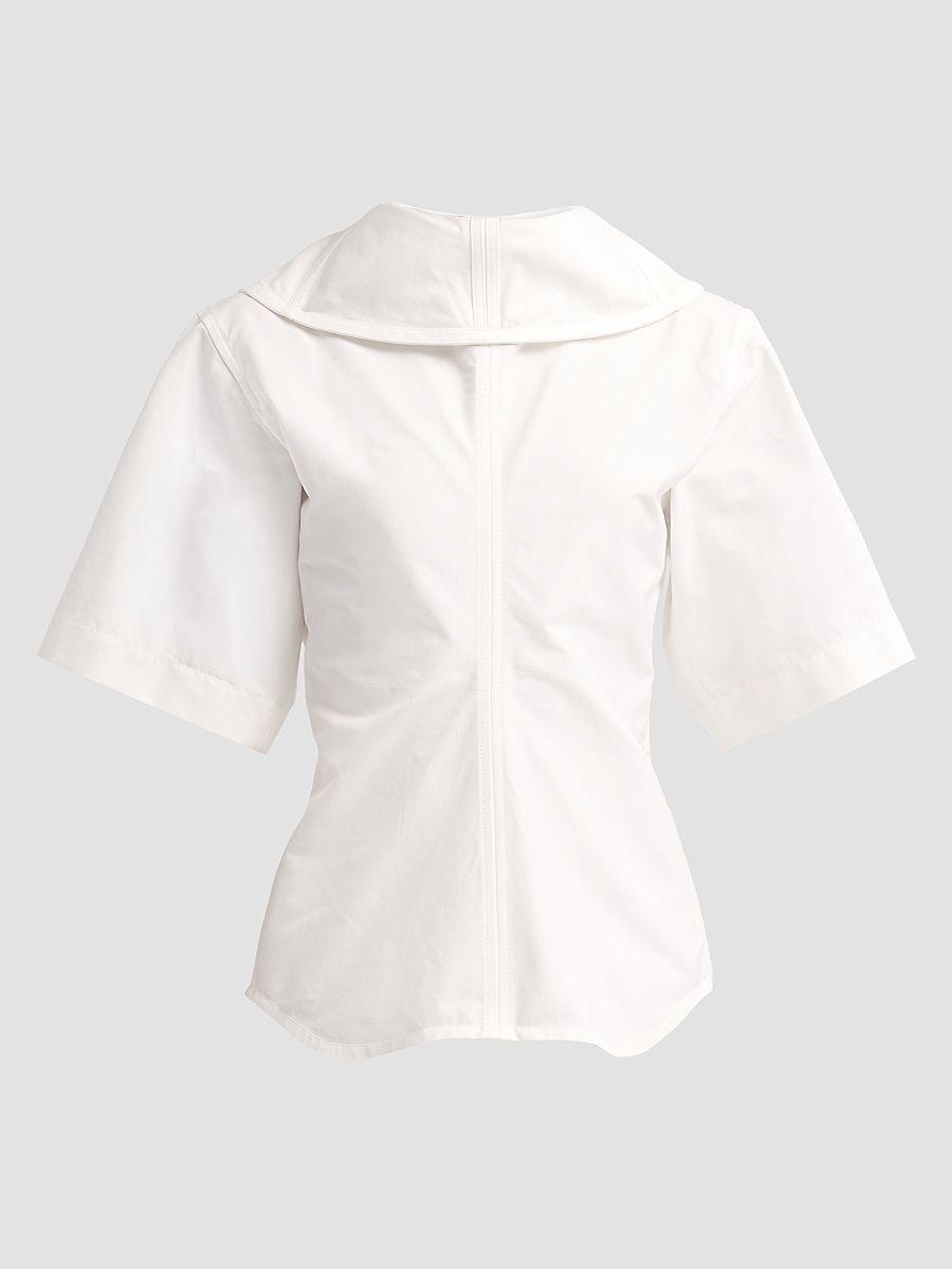 Women's Compact Cotton Toile Shirt - Chalk - Size 10