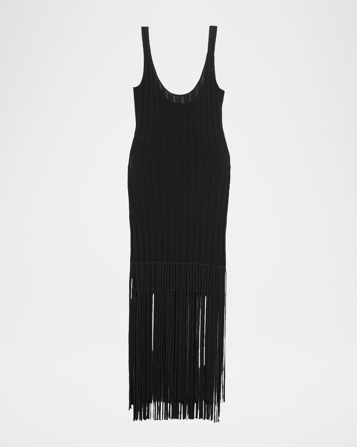 Lorelei Fringe-Trim Pointelle Midi Dress