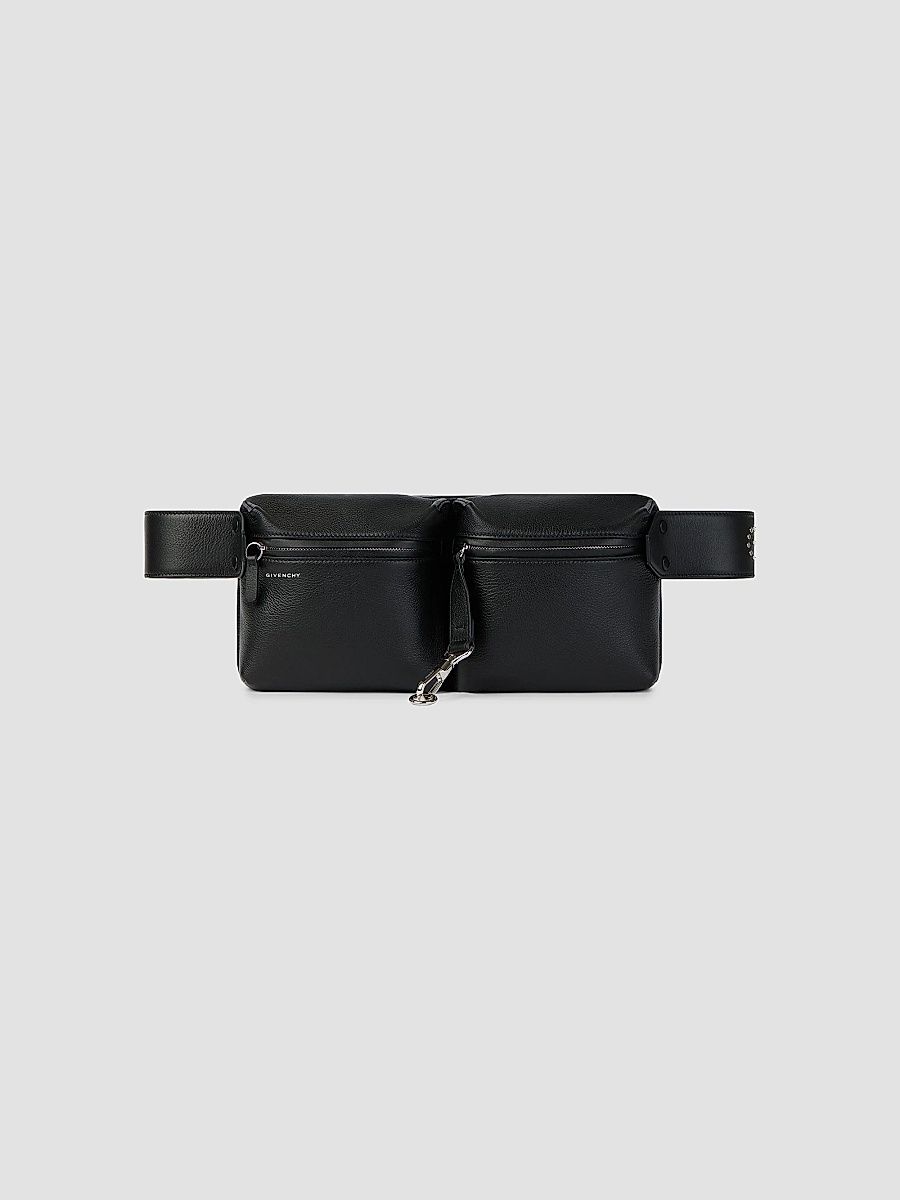 Givenchy Men's Cargo Belt Bag in Leather with Studs - Black