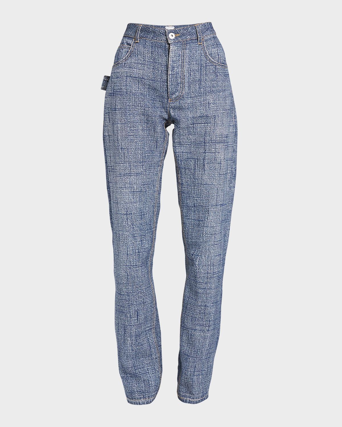 Mid-Rise Straight-Leg Denim Trousers