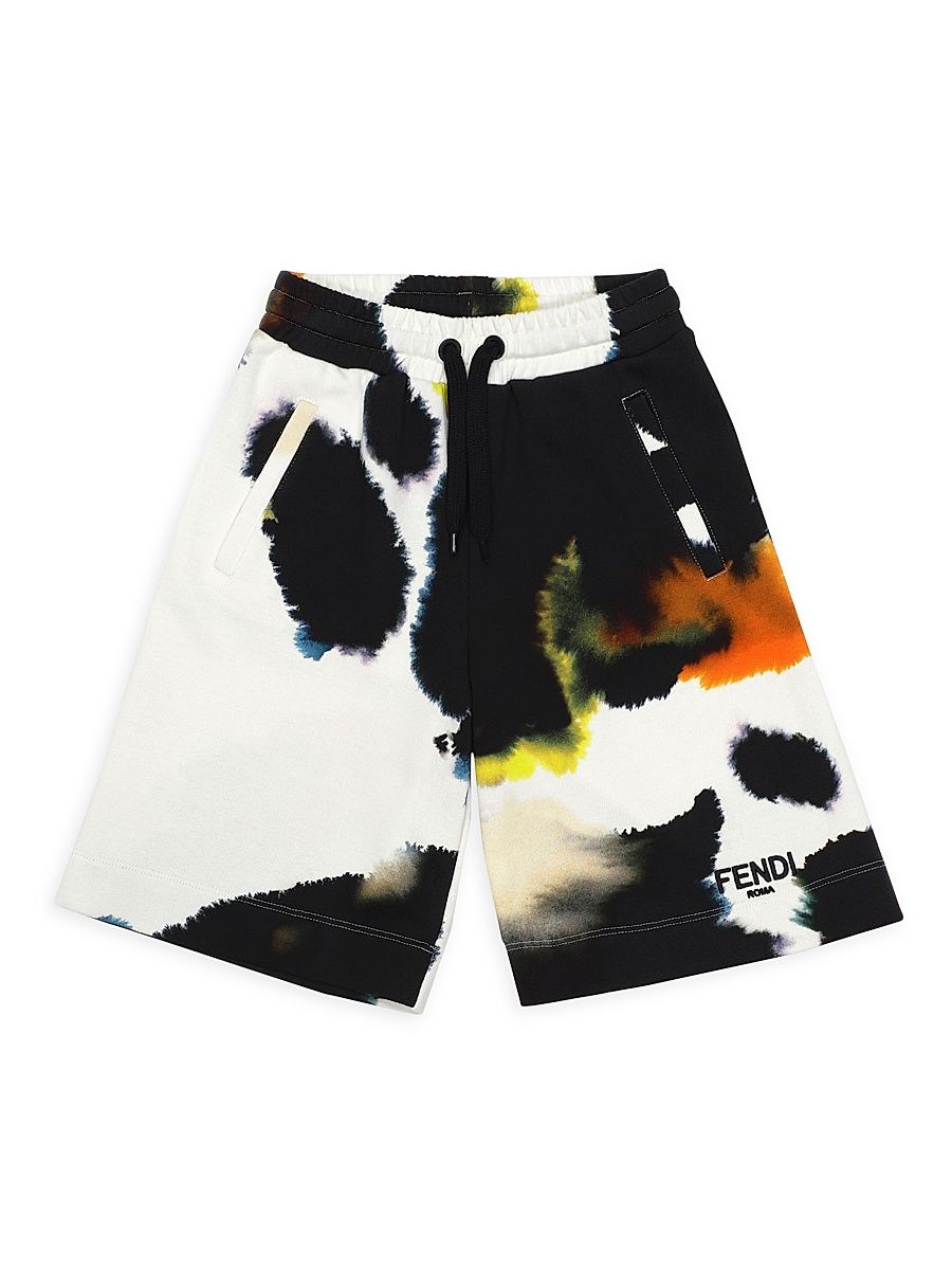 Boy's Tie-Dye Print Shorts - Beige Black - Size 12