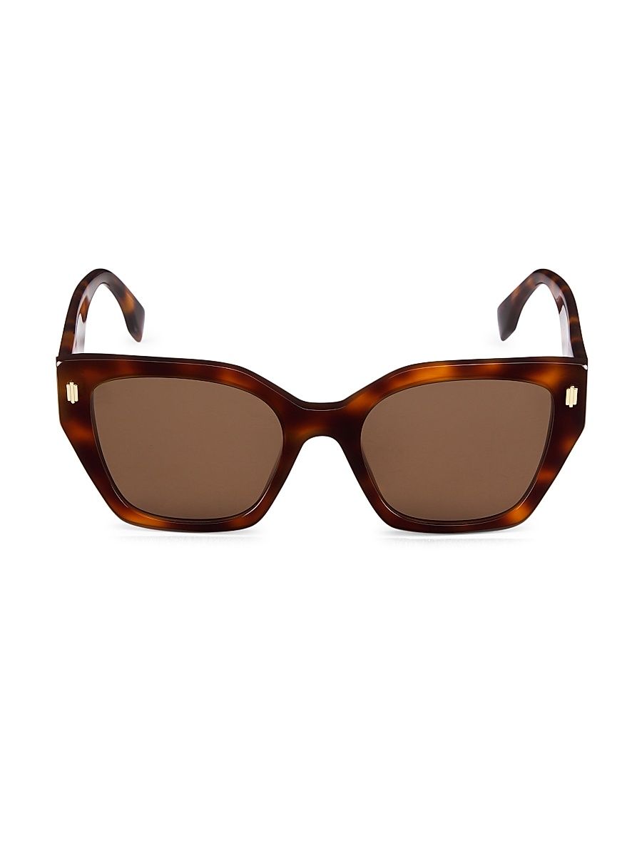 Women's Fendi Bold 54MM Square Sunglasses - Blonde Havana
