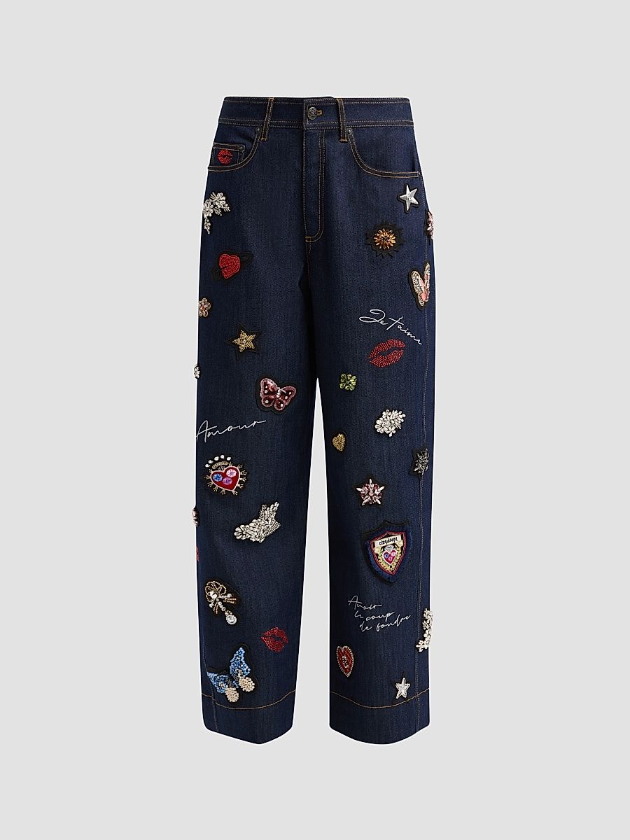 Women's Hayden Embellished Jeans - Indigo Multi - Size 0