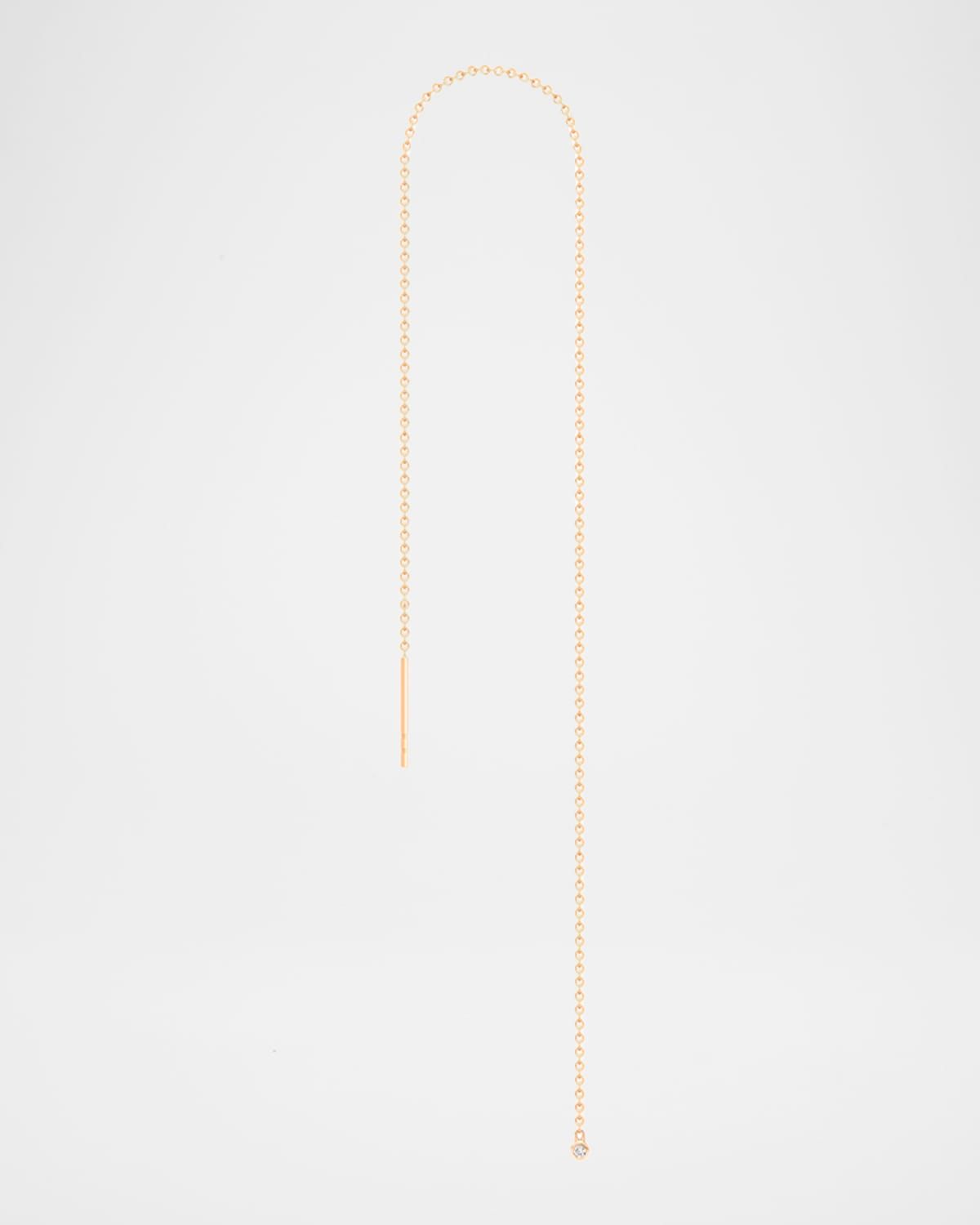 Single Threader 14k Diamond Earring, 4"L