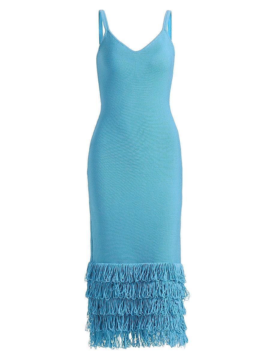 Women's Decker Fringe Midi-Dress - Waterfall - Size XL