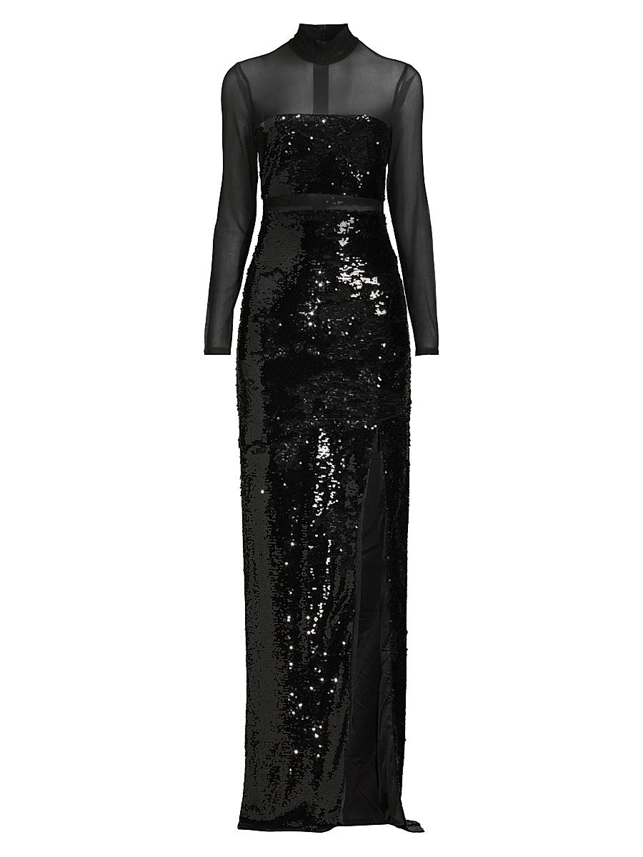 Women's Andie Sequin & Mesh Gown - Black - Size 6