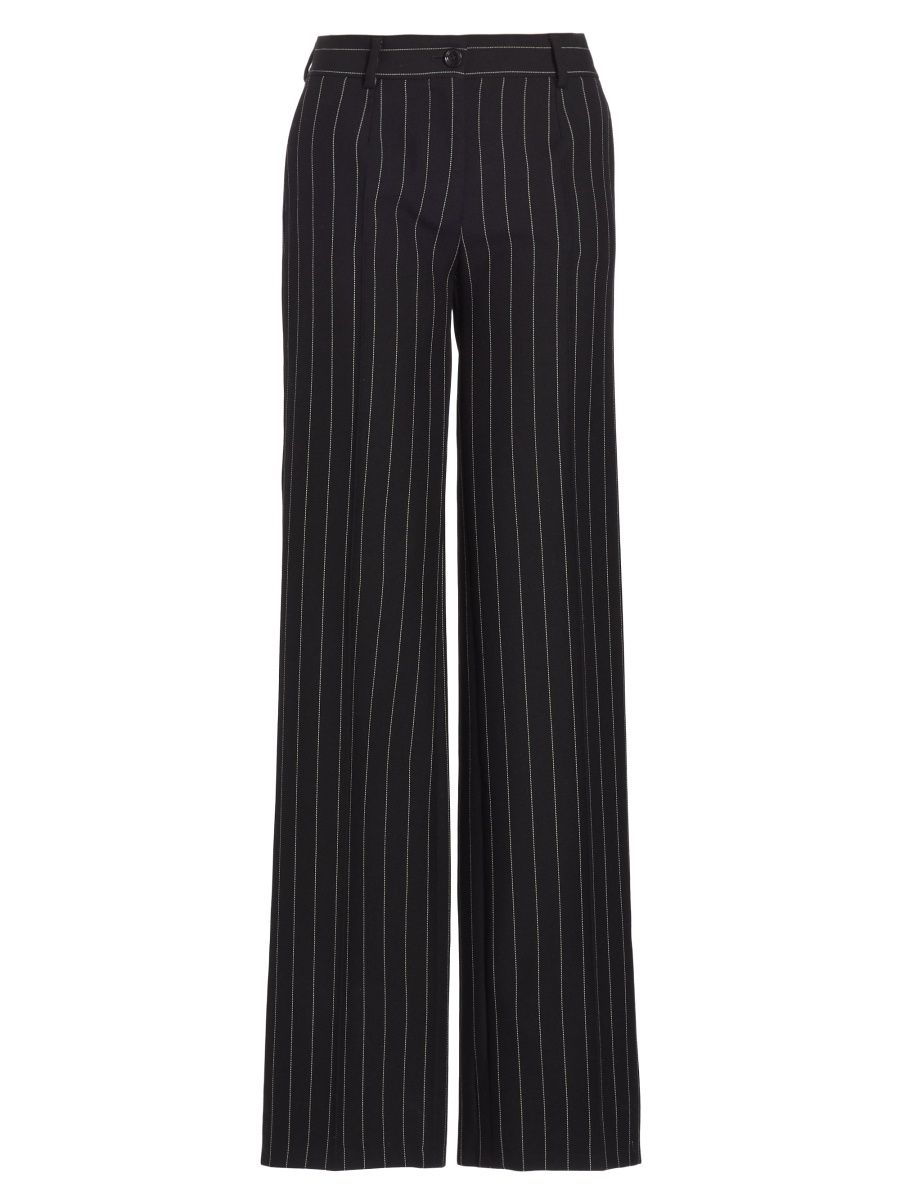 Dolce & Gabbana Women's Gessato Wool Pinstripe Pants - Rigato - Size 6