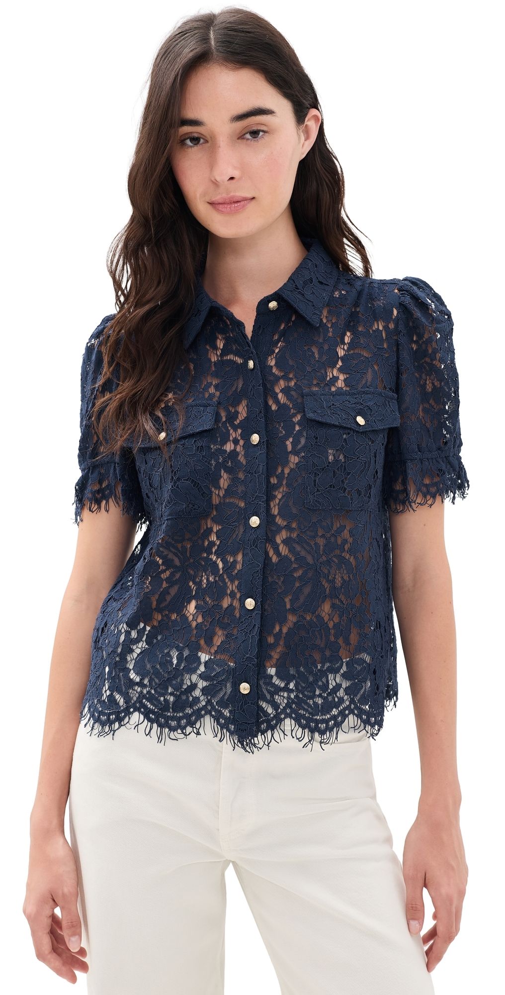 Generation Love Mikaelle Lace Shirt Peacock S