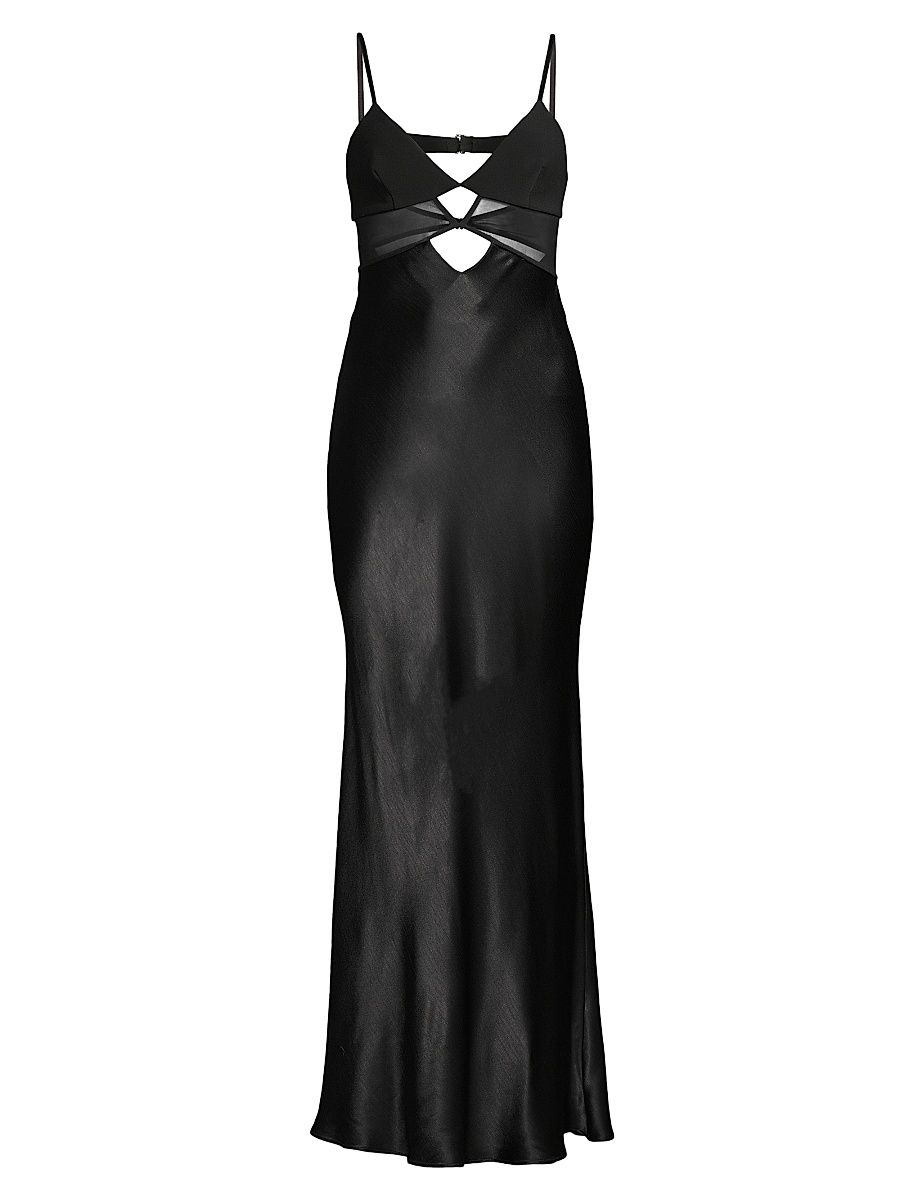 Women's Ashton Cut-Out Maxi Slipdress - Black - Size 10