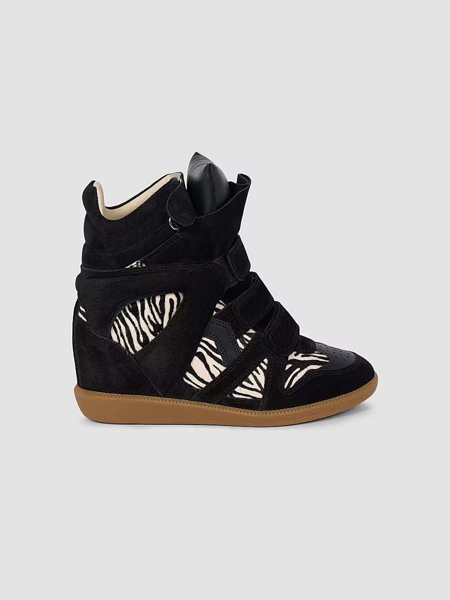 Isabel Marant Women's Bekett Ring 50MM Suede High-Top Sneakers - Black Zebra - Size 12
