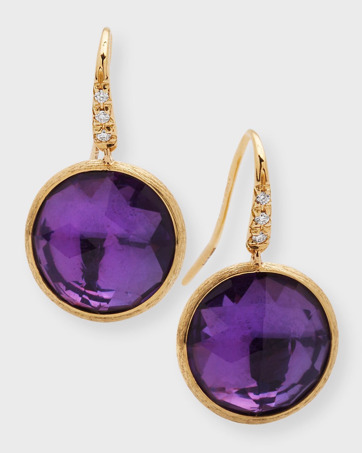 Jaipur Color Drop Earrings with Diamonds and Amethyst