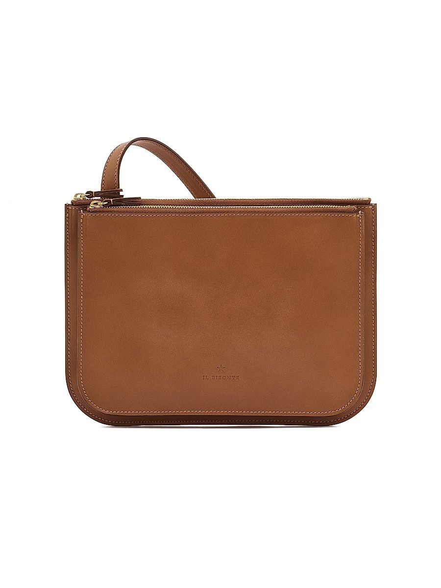 Women's Leather Crossbody Bag - Natural