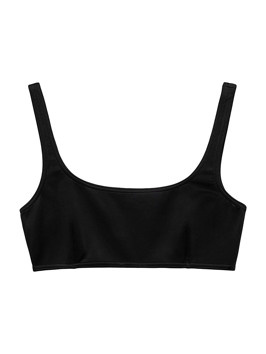 Women's Interlock Fabric Bikini Top - Black - Size XXS