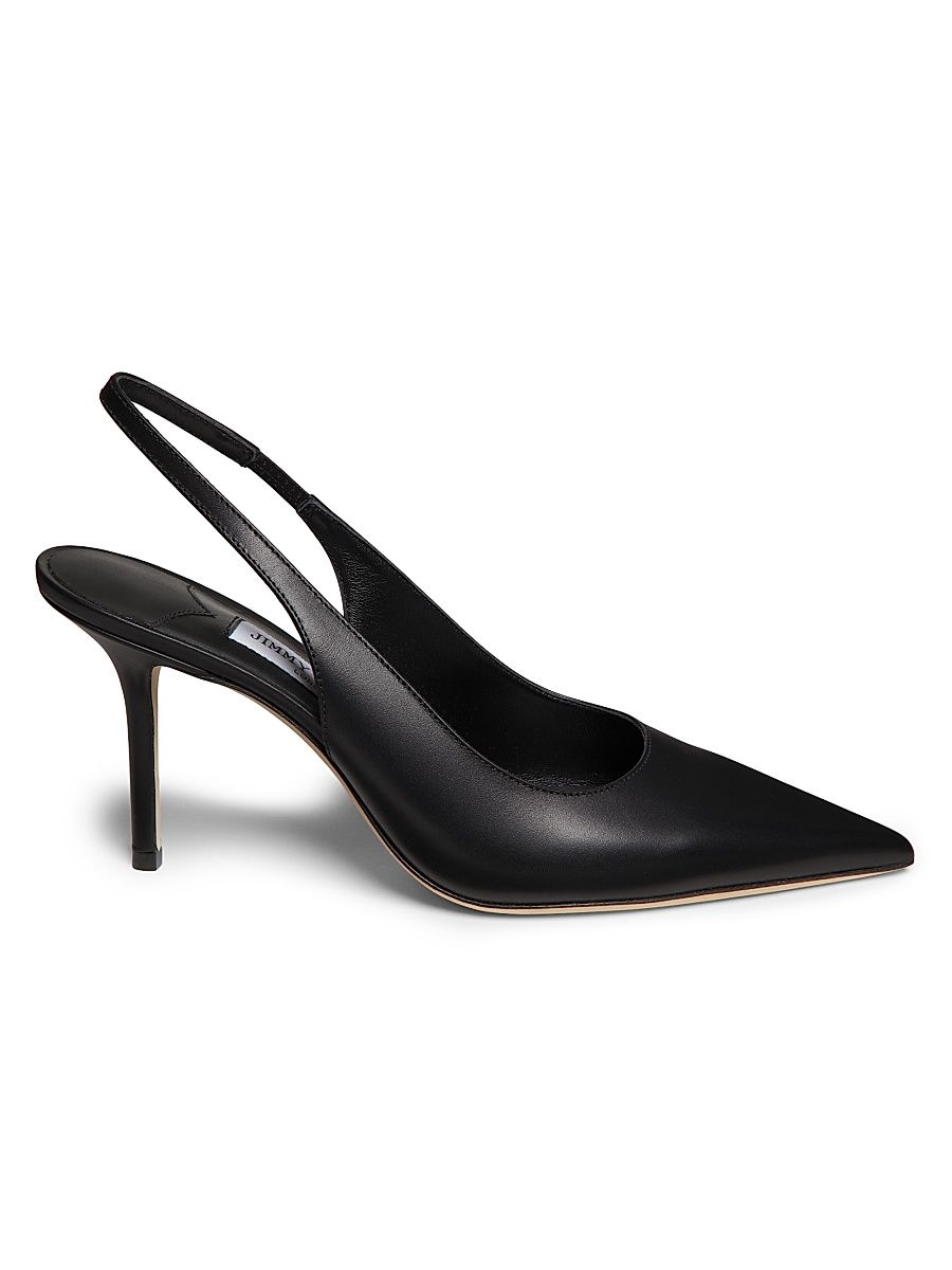 Women's Love 85MM Leather Slingback Pumps - Black - Size 11