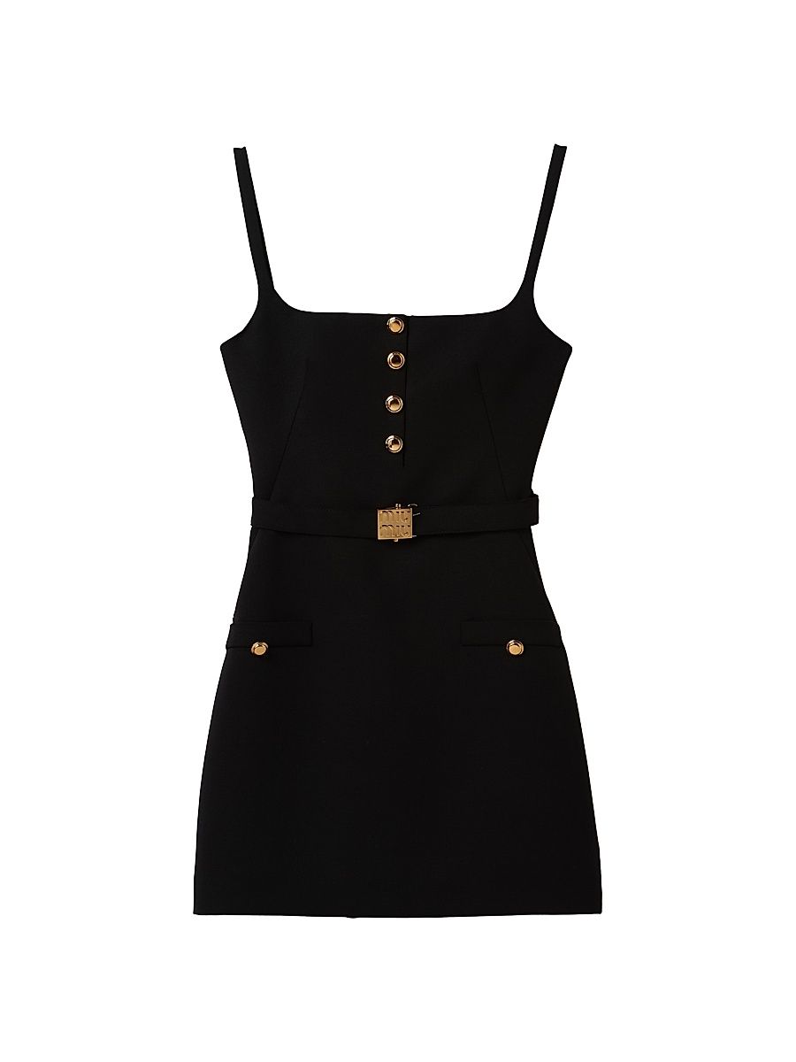 Women's Grain De Poudre Mini-Dress - Black - Size 8