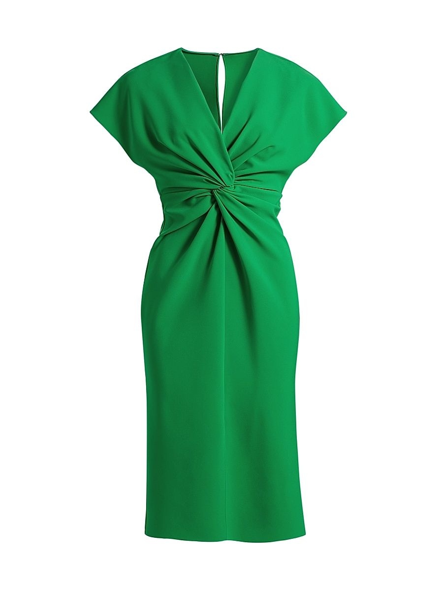 Women's Jackie Twist-Front Knee-Length Dress - Green - Size 14
