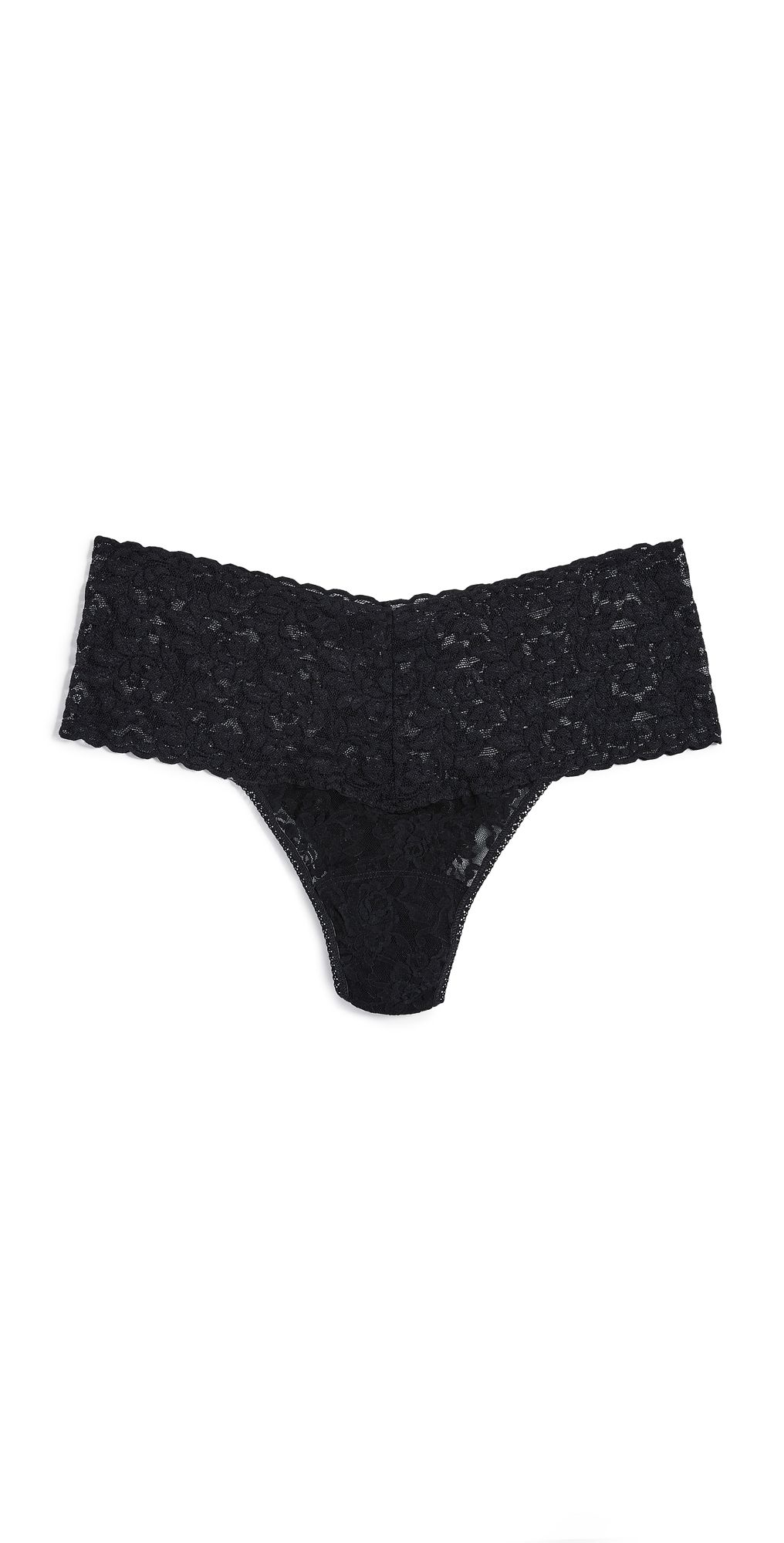 Hanky Panky Extended Size Retro Lace Thong Black One Size