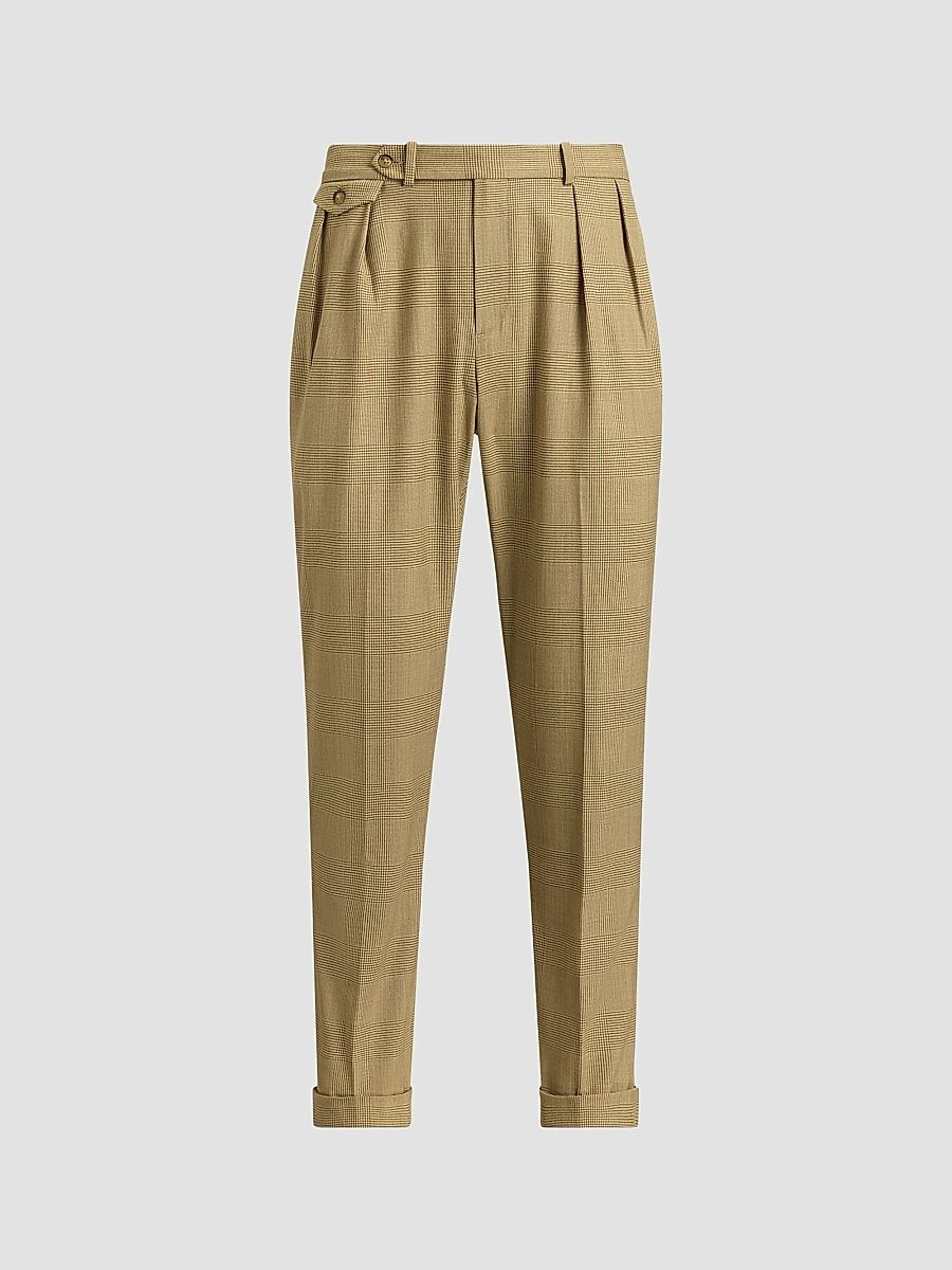 Polo Ralph Lauren Men's Performance Wool-Blend Trousers - Glen Plaid - Size 40