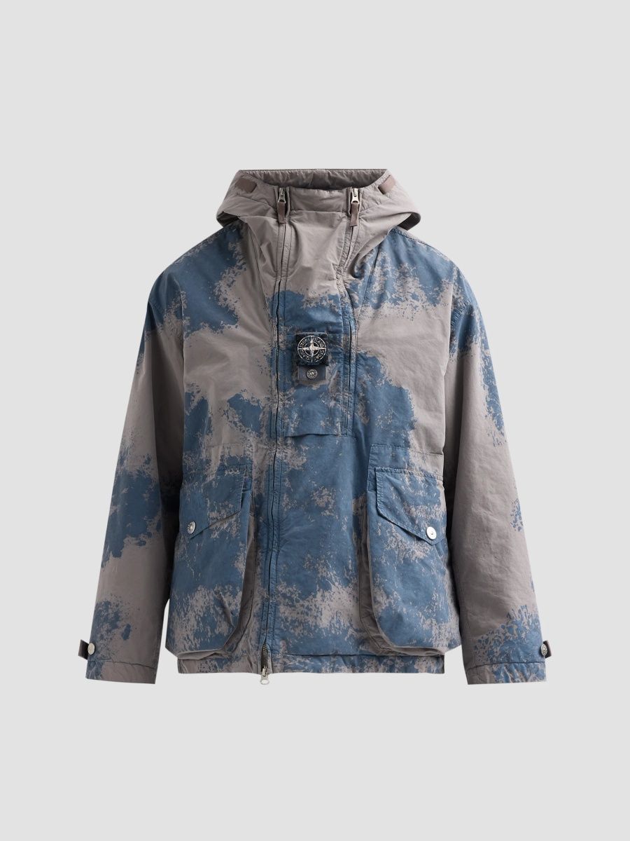 Stone Island Men's David Light Hand-Painted Short Parka - Grey - Size XL