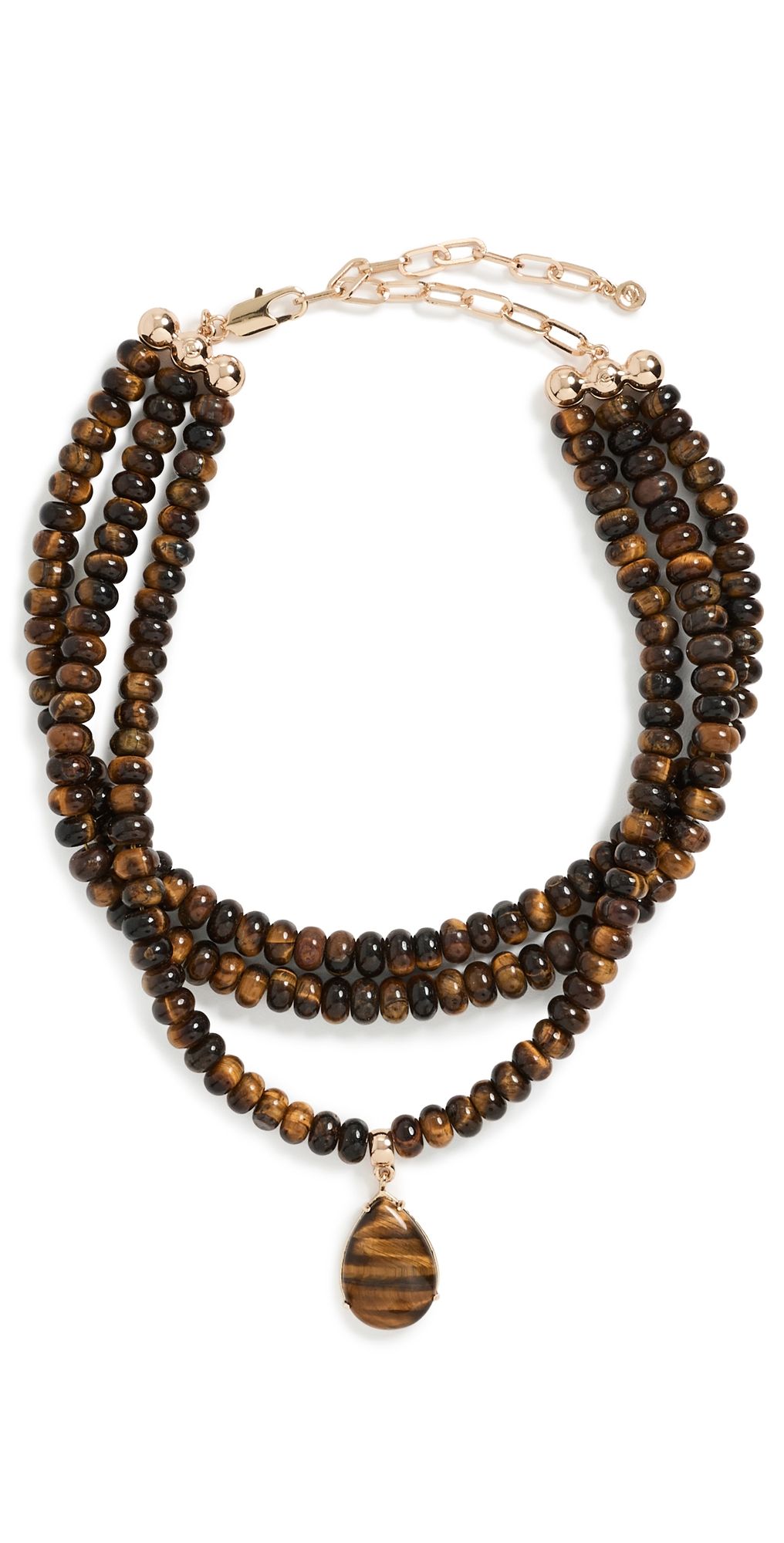 Ettika Marina Layers Tiger's Eye Necklace Tigers Eye One Size