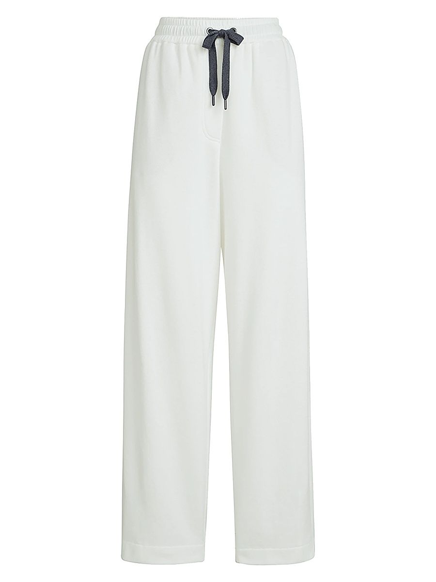 Women's Techno Cotton Piqué Track Trousers - White - Size XXXL