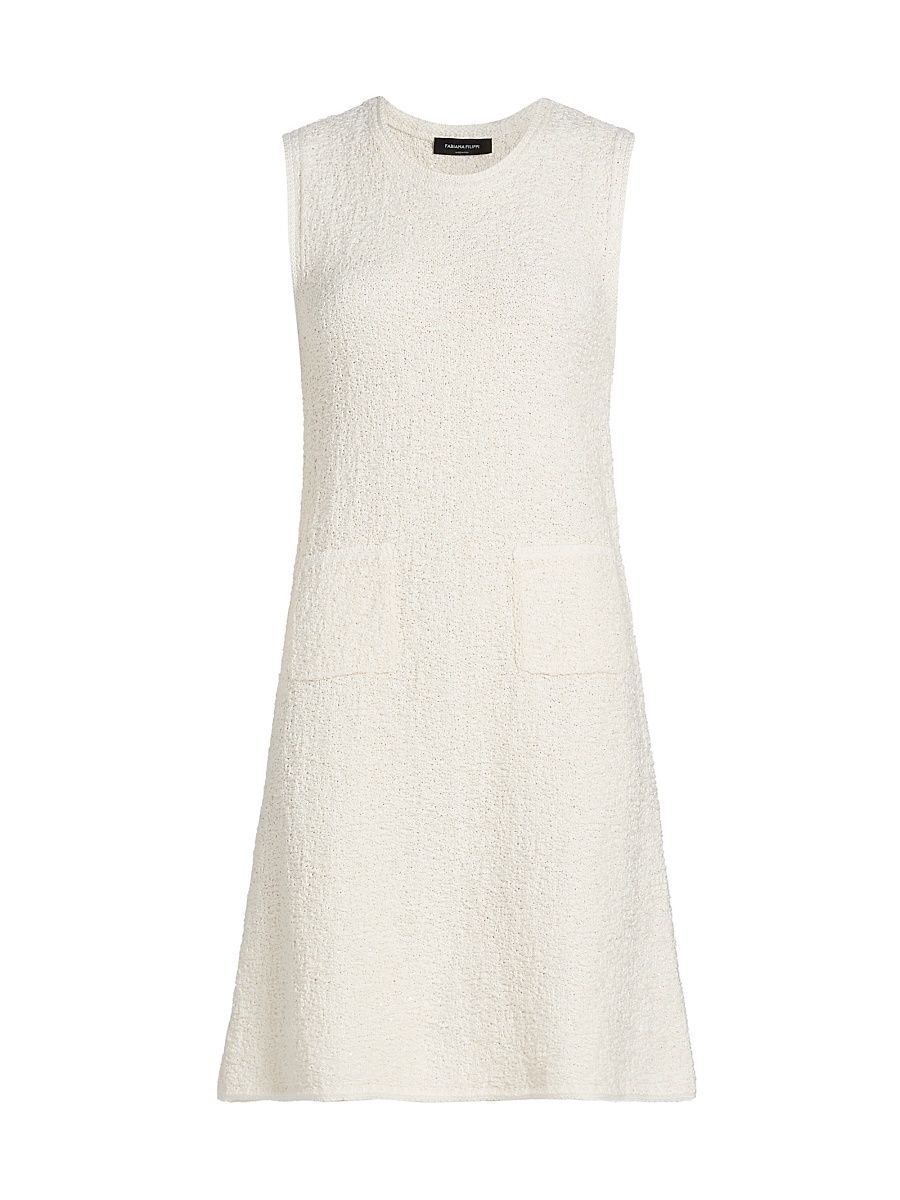 Women's Micro-Sequin Bouclé-Knit A-Line Minidress - Burro - Size 12