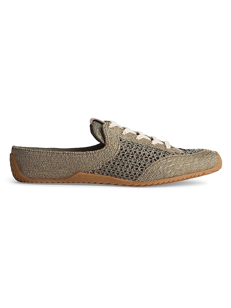 Women's Retro Runner Raffia Sneaker Mules - Loden Raffia - Size 11