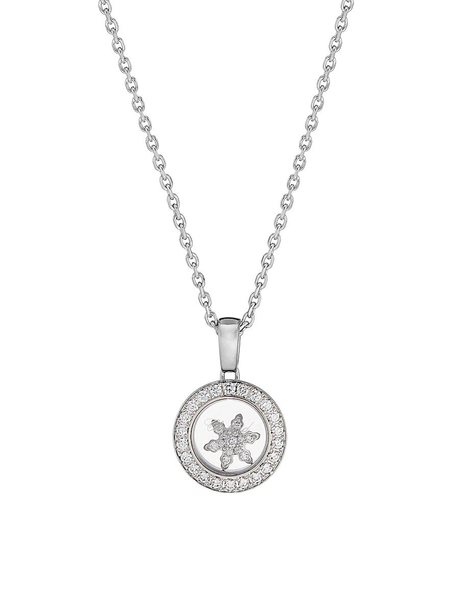 Women's Happy Diamonds 18K White Gold & Diamond Snowflake Pendant Necklace - White Gold