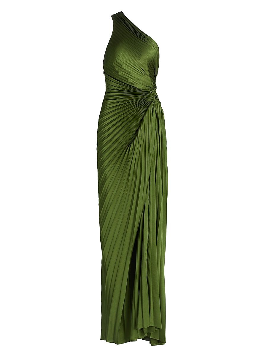 Women's Lara Pleated One-Shuolder Gown - Ivy - Size 12
