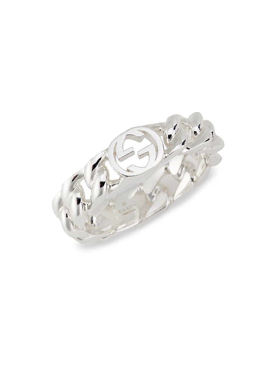 Men's Interlocking GG Sterling Silver Ring - Silver - Size 7