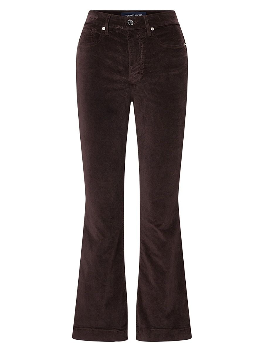 Women's Carson Velvet Ankle Flare Pants - Dark Chocolate - Size 29