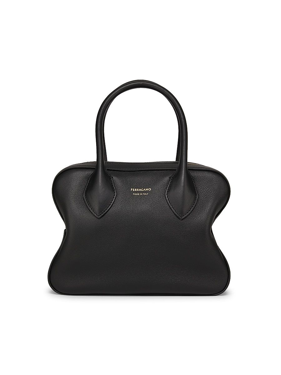 Women's Star Leather Top-Handle Bag - Nero