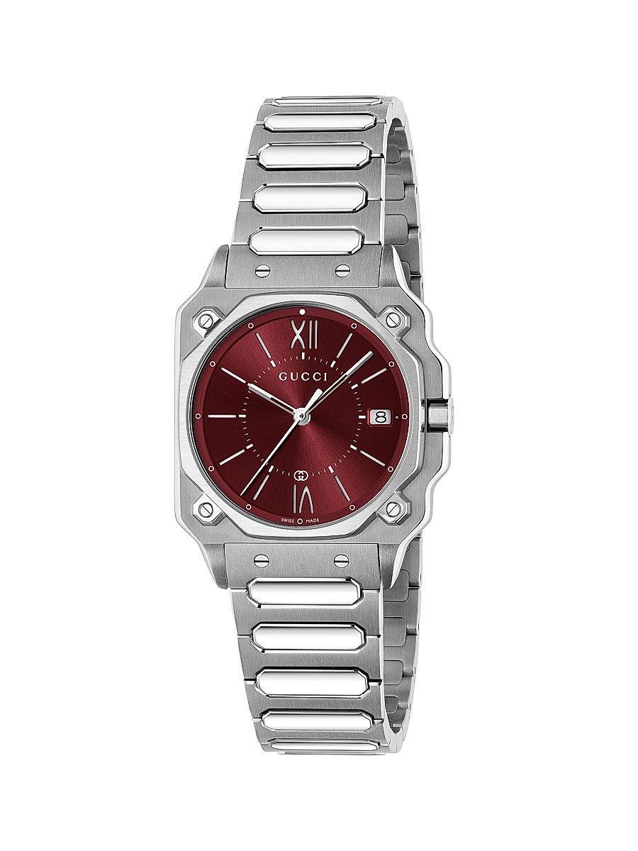 Men's G-Flat 30MM Roman Numeral Bracelet Watch - Red