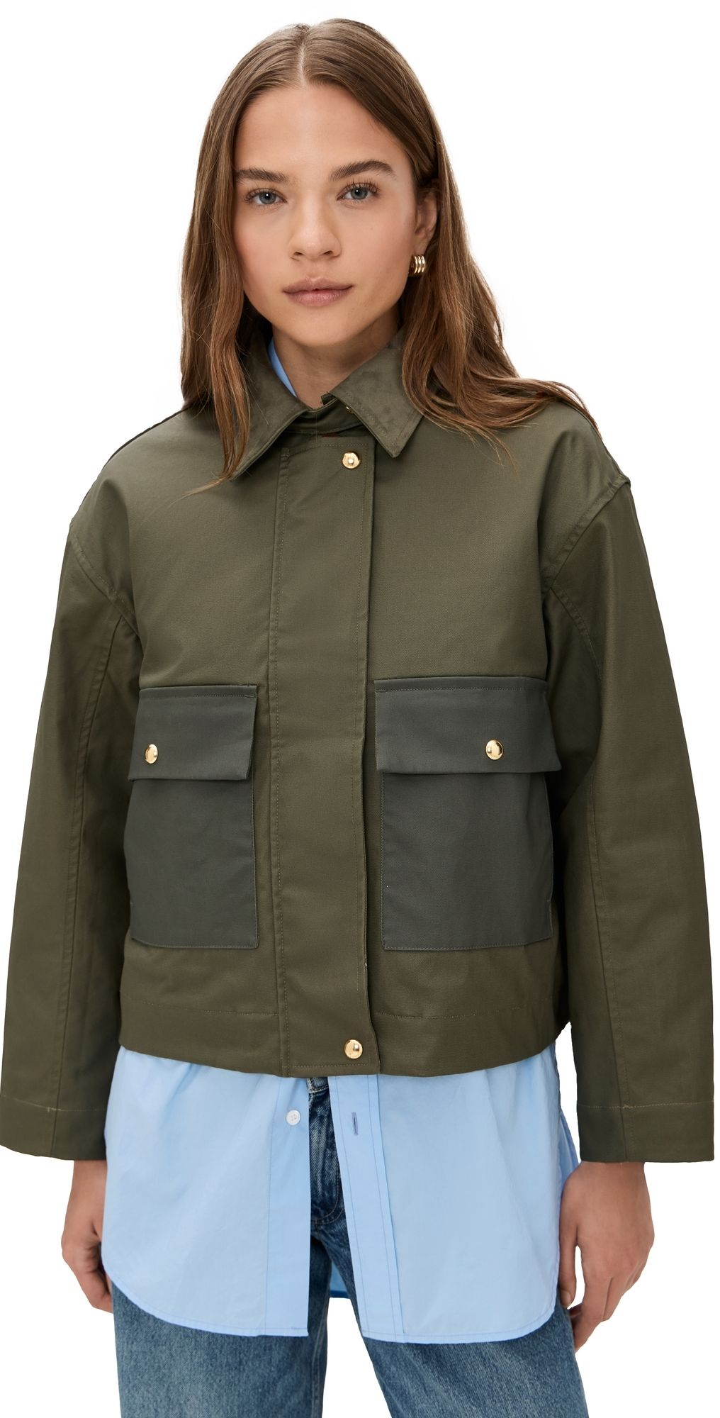 rag & bone Nonie 2-in-1 Cotton Barn Jacket Olive M