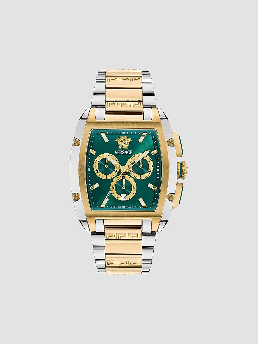 Versace Men's Versace Dominus Two-Tone Stainless Steel Bracelet Watch/42MM x 50MM - Green Two Tone