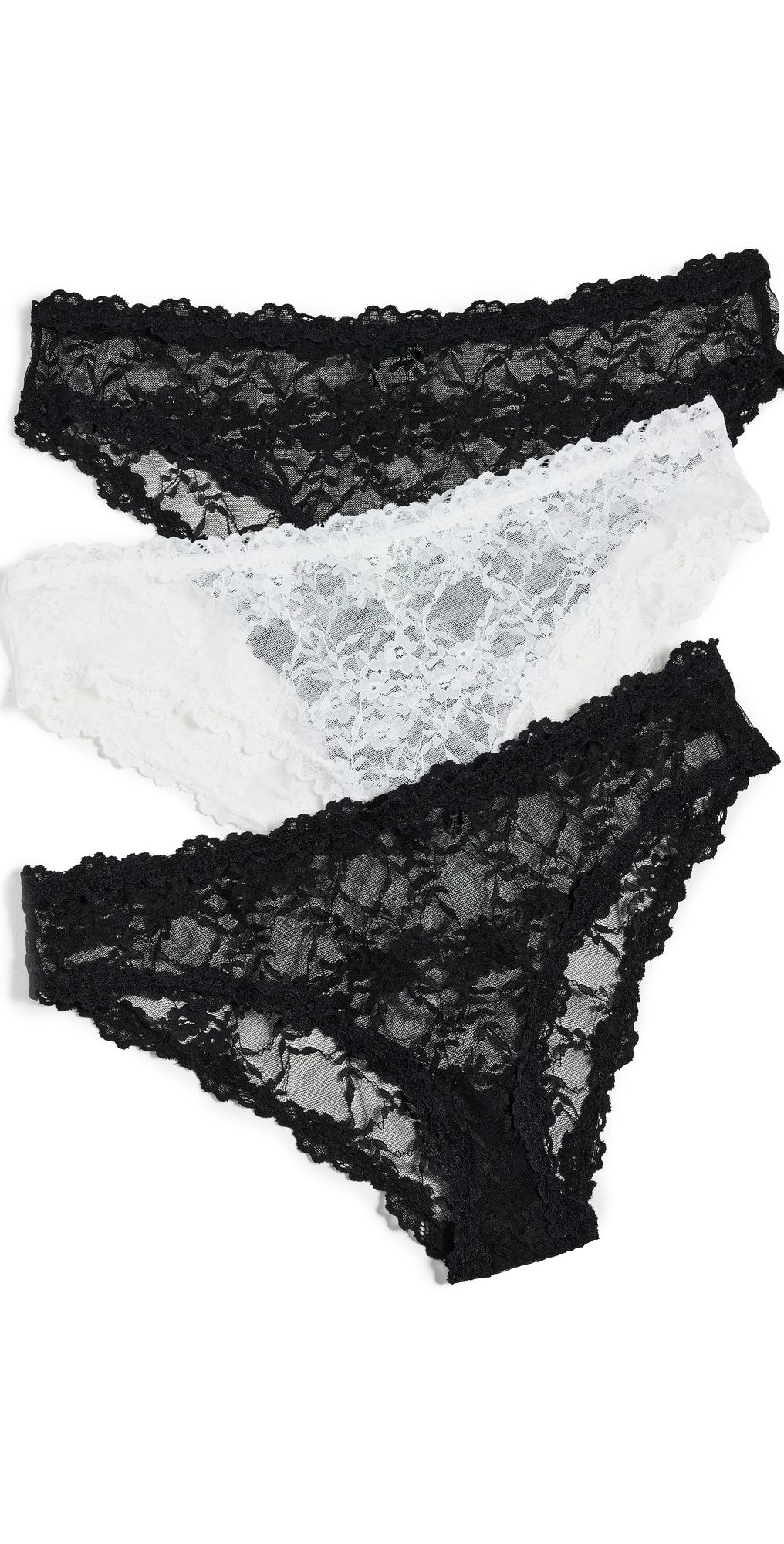 HONEYDEW Maria Lace Bikini 3 Pack Black/Ivory/Black M