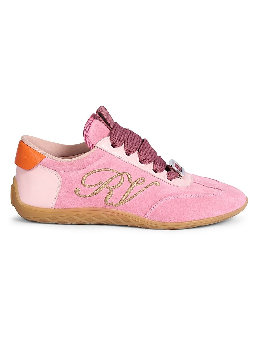 Women's Viv Cotton-Suede Low-Top Sneakers - Antique Pink - Size 11
