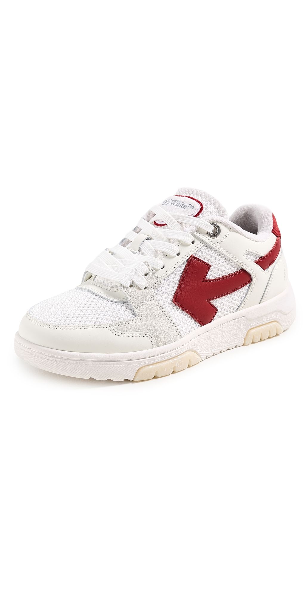 Off-White Slim Out of Office Sneakers White/Strawberry Red 37