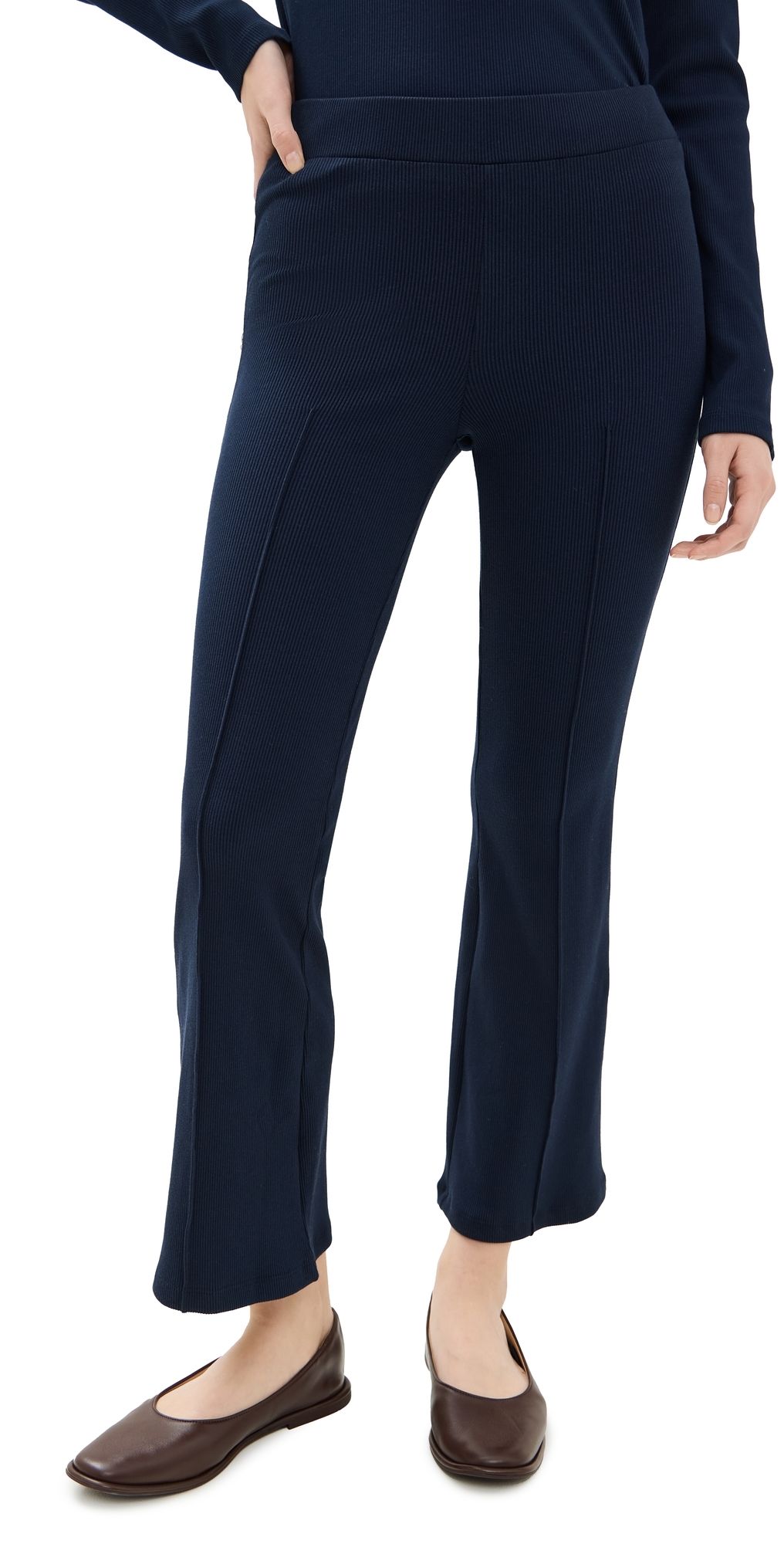 DONNI. The Rib Kick Flare Pants Navy XXS
