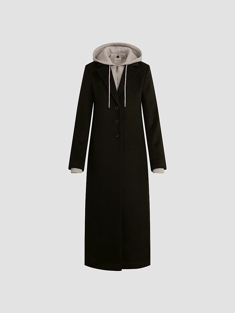 Women's The Sport Wool-Blend Long Coat - Black - Size XS